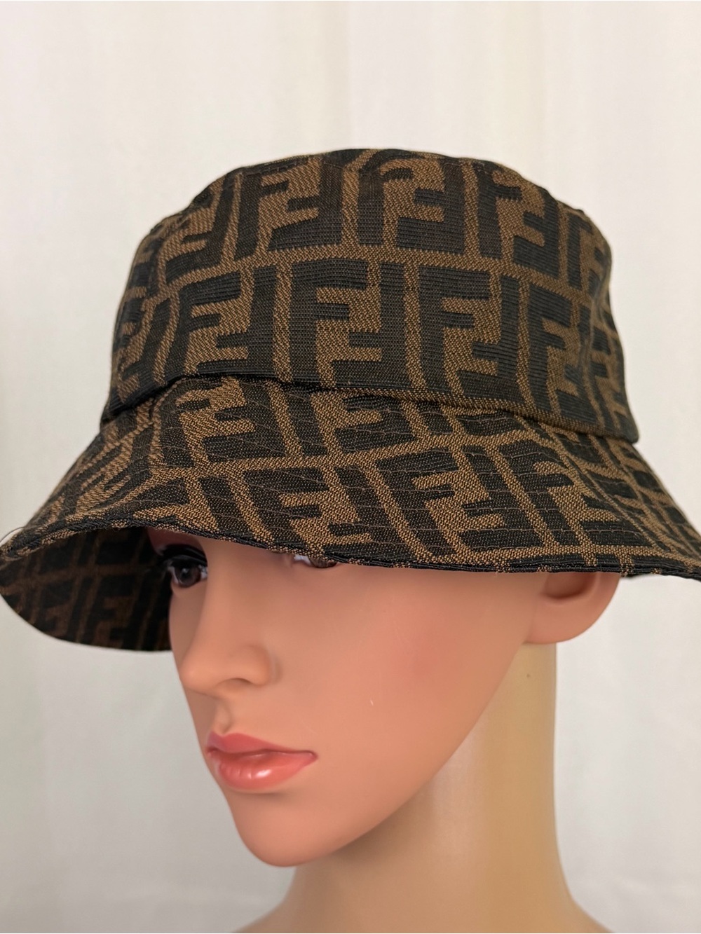 Fendi Unisex Brown Monogram Textile Bucket Hat/Made in Italy Excellent Condition - Picture 5 of 10